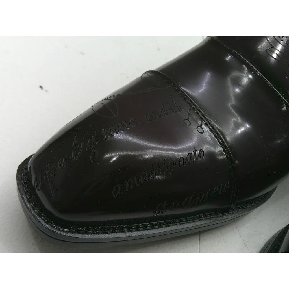 Dress Shoes Mens Size 8 Brown Synthetic Monk Strap Buckle Square Toe Formal